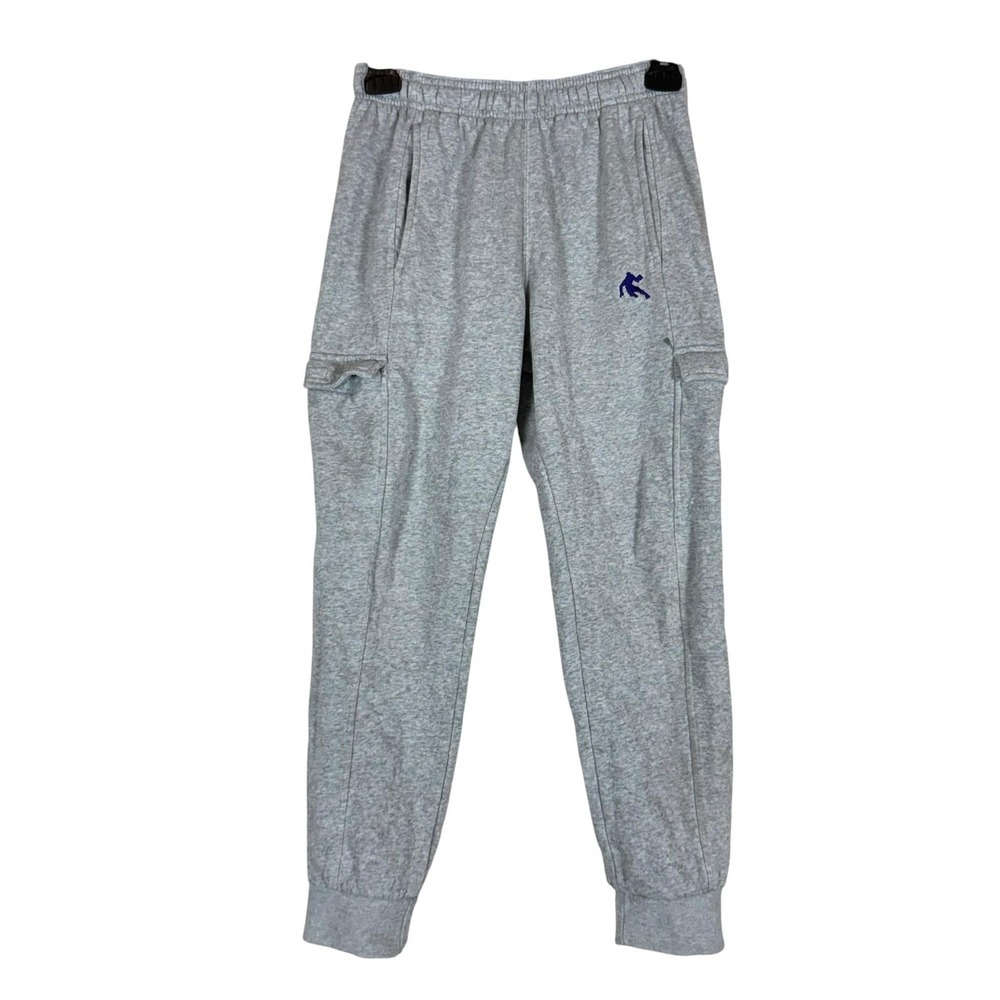 AND1 Pants Boys 10-12 Gray Fleece Cargo Sweatpants Jogger Basketball Athletic
